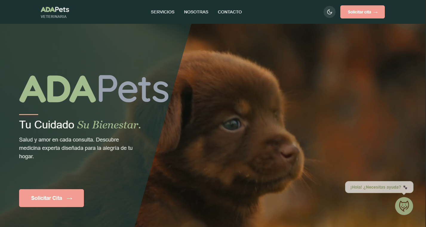 Captura del sitio web ADAPets